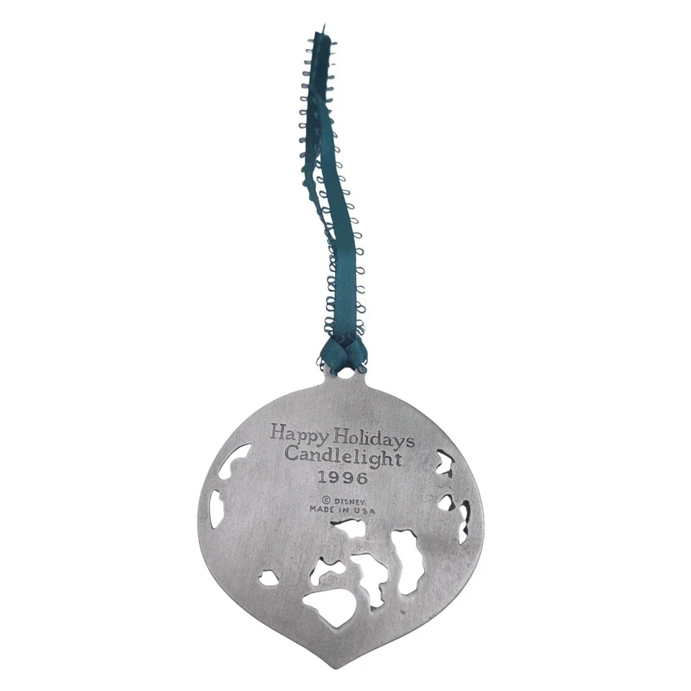 VINTAGE DISNEYLAND Candlelight '96‎ Ornament Pewter Mickey Mouse MADE IN USA